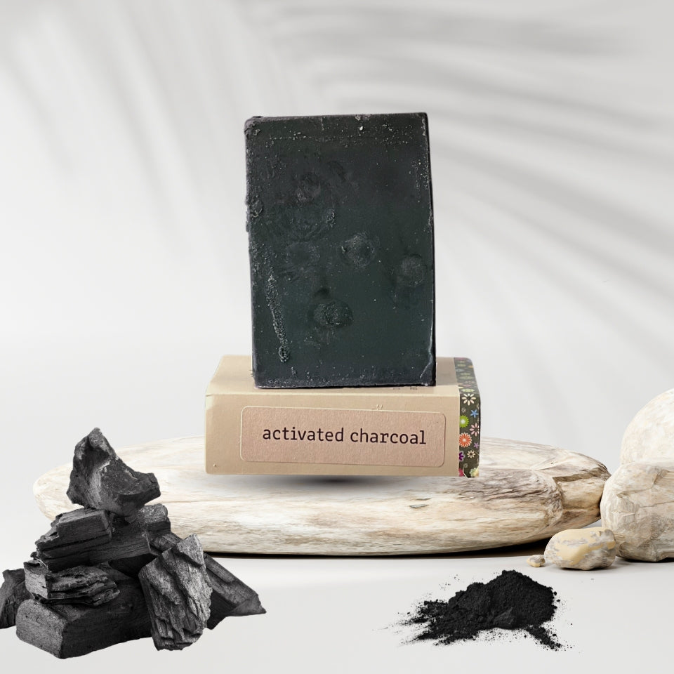 Activated charcoal soap shampoo bar for deep cleansing face and body