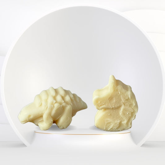 Handmade gentle soap bars for children in unicorn and dinosaur shapes