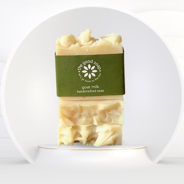Natural cold process soap with gentle goat’s milk for soft, calm skin
