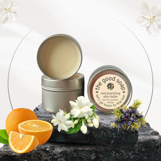 Natural shea butter moisturising balm with floral and citrus essential oils