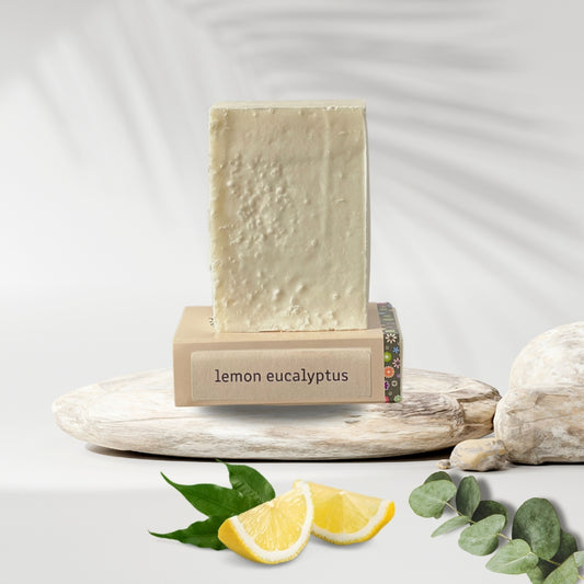 Lemon eucalyptus sea salt soap bar – antibacterial natural soap for oily skin