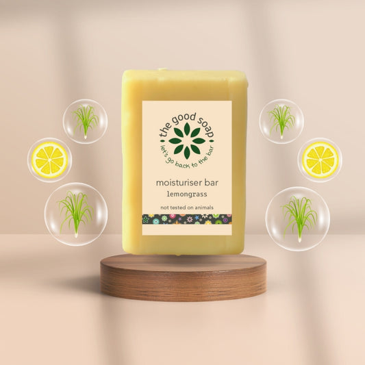 The Good Soap lemongrass moisturiser – plastic-free solid lotion bar