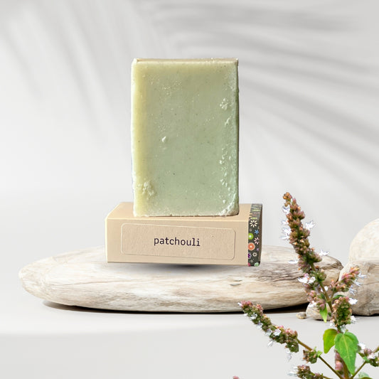 Patchouli soap and solid shampoo bar – earthy scent for hair and body