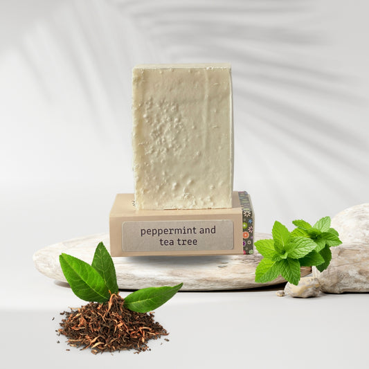 Peppermint and tea tree salt soap bar – refreshing and antibacterial