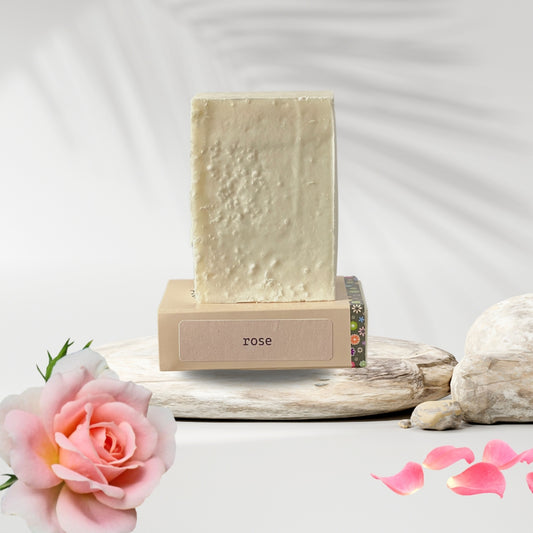Natural rose sea salt soap – calming bar for sensitive skin
