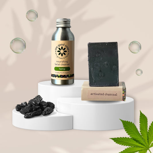 Natural soap and cleanser set for blemished and hormonal skin