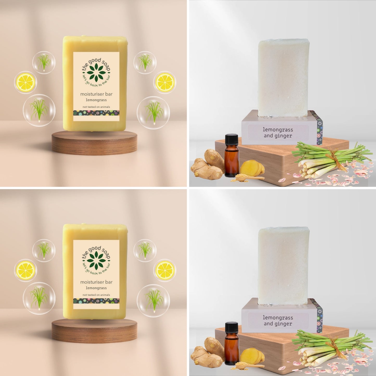 Lemongrass Soap & Moisturiser Set – Refreshing Skin & Hair Care