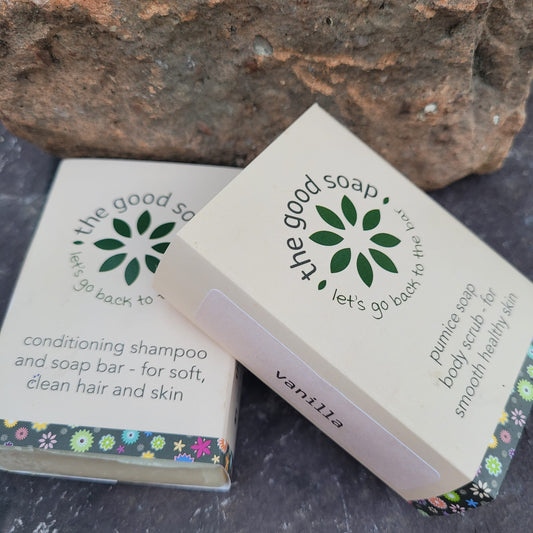 Vanilla Soap / Shampoo Bar and Pumice Soap Pair