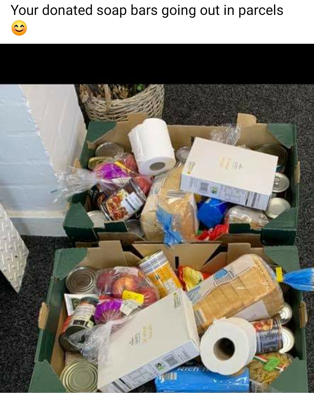 At our local food bank thanks to our lovely customers here at The Good Soap