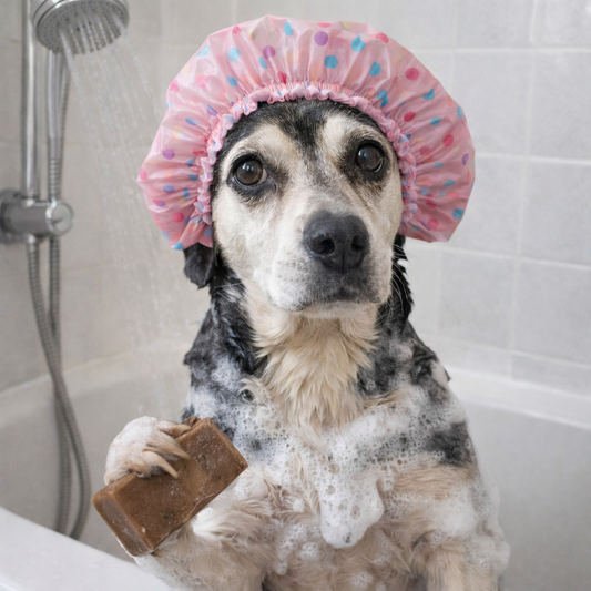 Dog in Shower