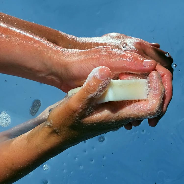 Handwashing with natural soap