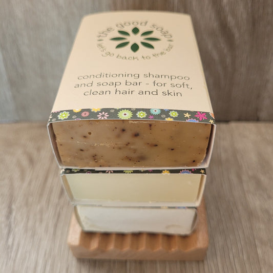 A stack of popular Good Soap bars in a set