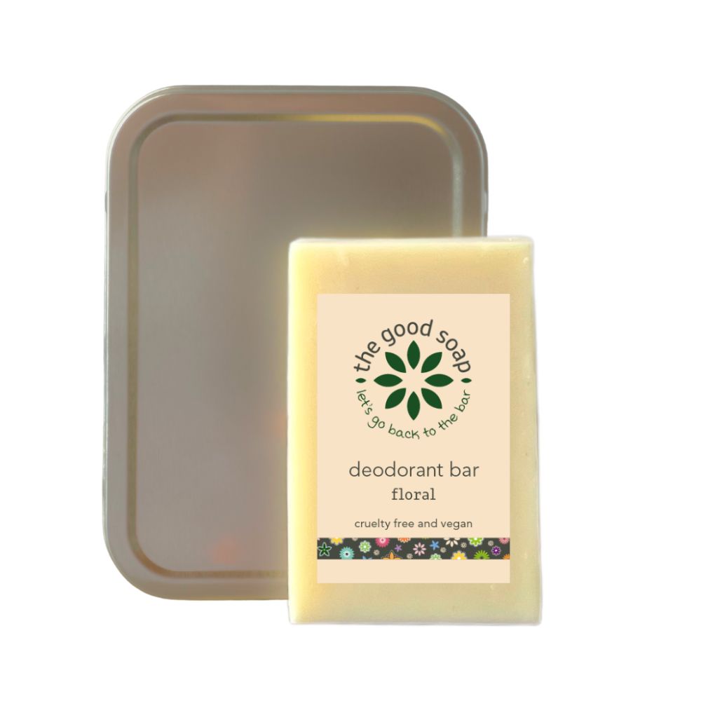Natural Deodorant Bar with Floral Essential Oils with Tin