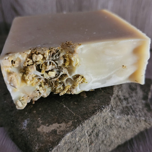 Goat Milk and Chamomile Soap on Stone