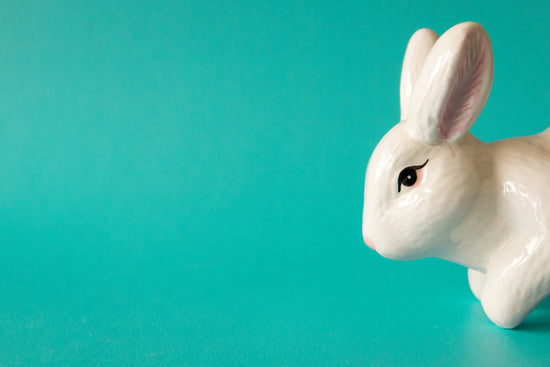 A white porcelain rabbit