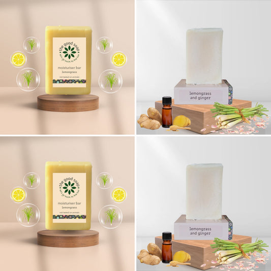 Lemongrass Soap & Moisturiser Set – Refreshing Skin & Hair Care